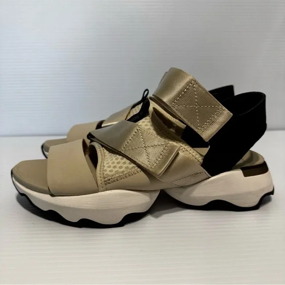 Sorel Kinetic Fawn Beige Strappy Platform Sandals Size 10 - Picture 4 of 14